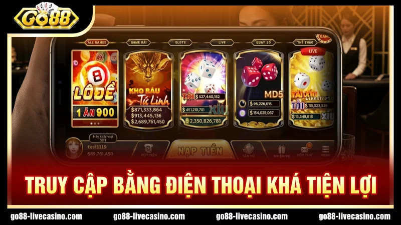 Truy cập cổng game bằng điện thoại nhanh chóng